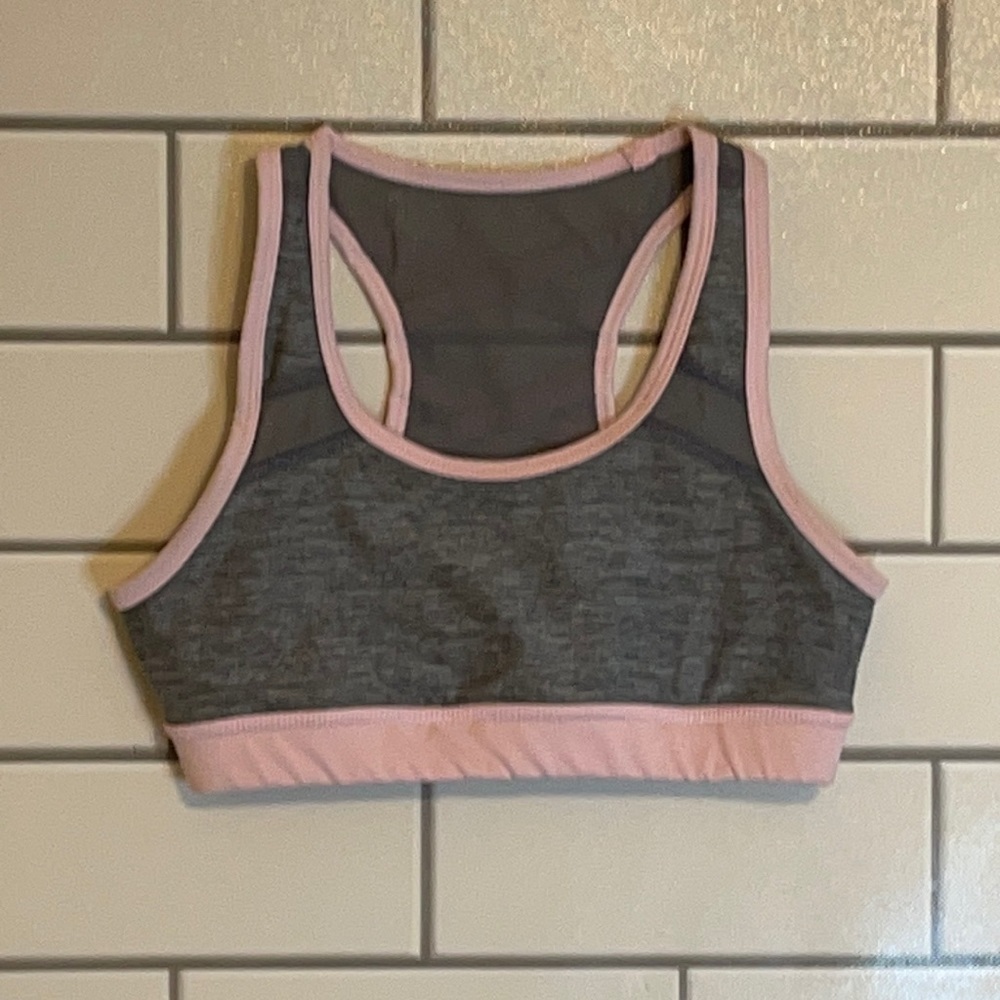 AVIA Girls Racerback Sports Bra 7/8 Pink Gray